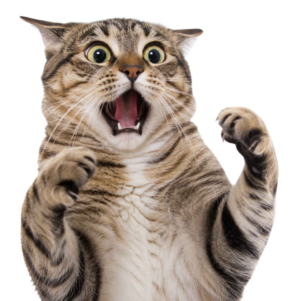 Shocked cat freaking out